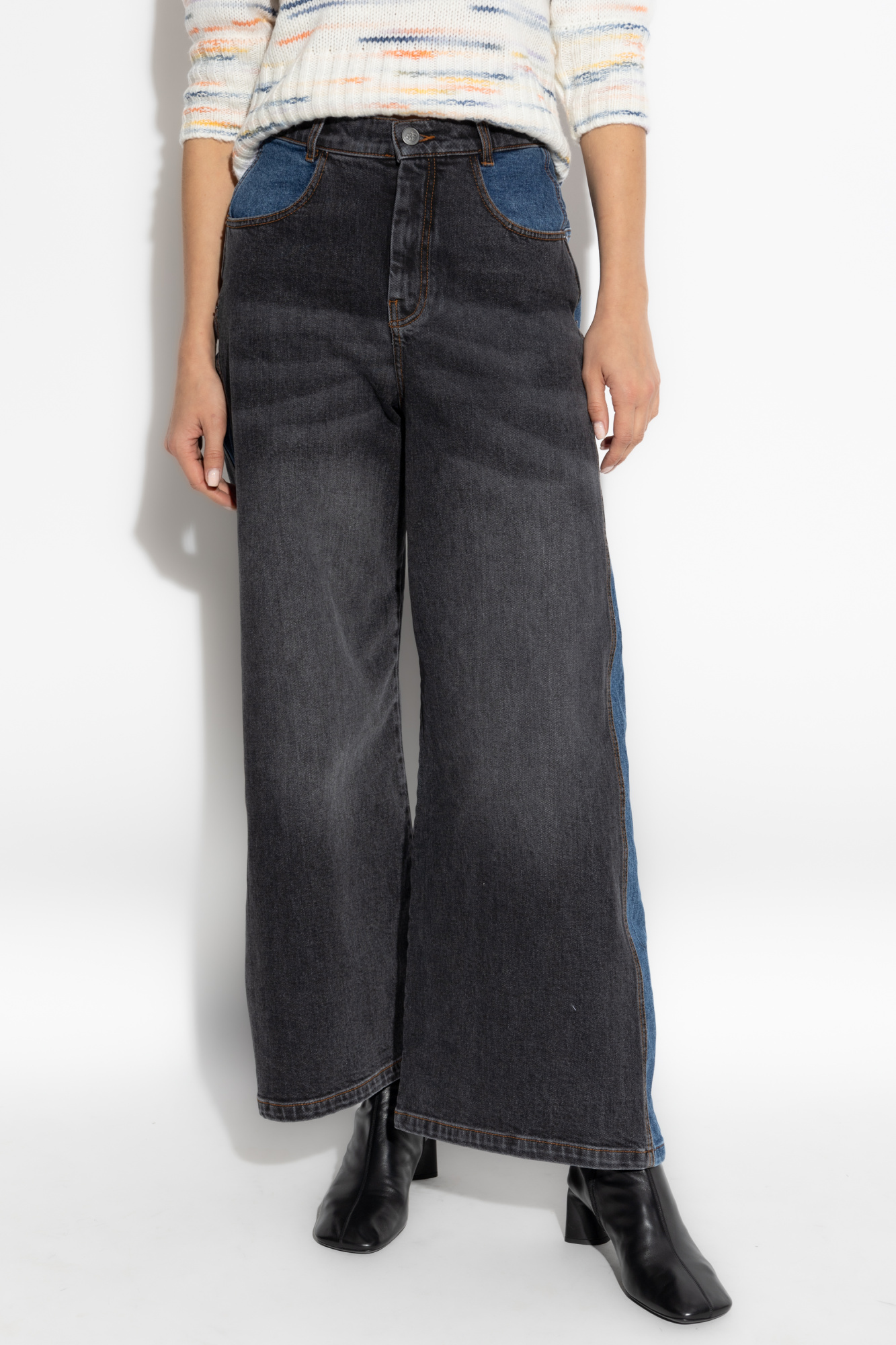 ★MUCENT★ Kido Back Leather Patch Logo Wide Denim Pants Uni MUSINSA | MUCENT Kido Back Leather Patch Logo Wide Denim
